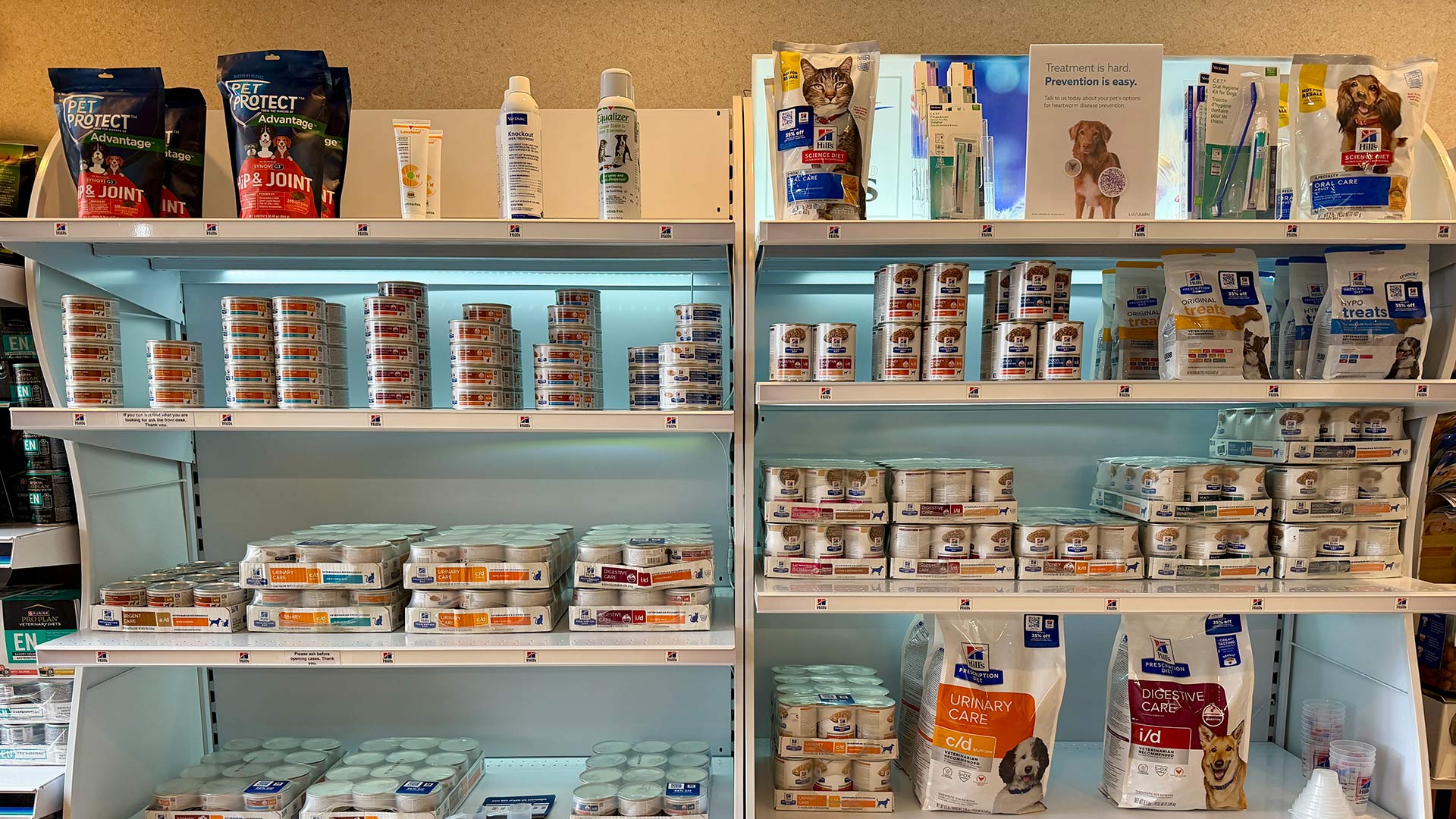 estantes-de-farmacia-1 pharmacy shelves by window at Companion Veterinary Hospital